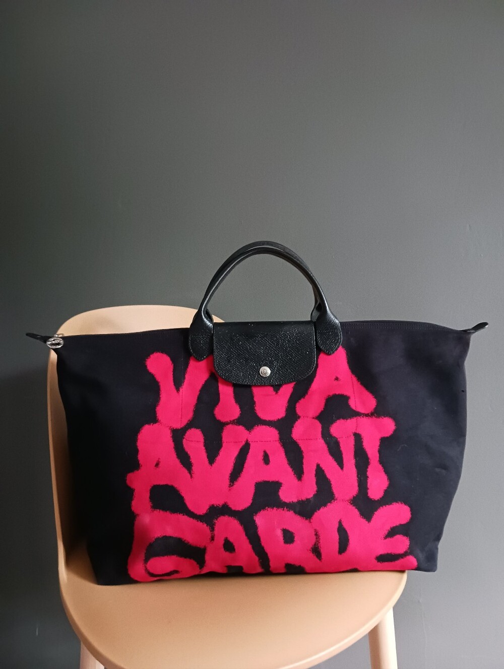 Jeremy Scott x Longchamp Printed Le Pliage Travel, Tote Bag